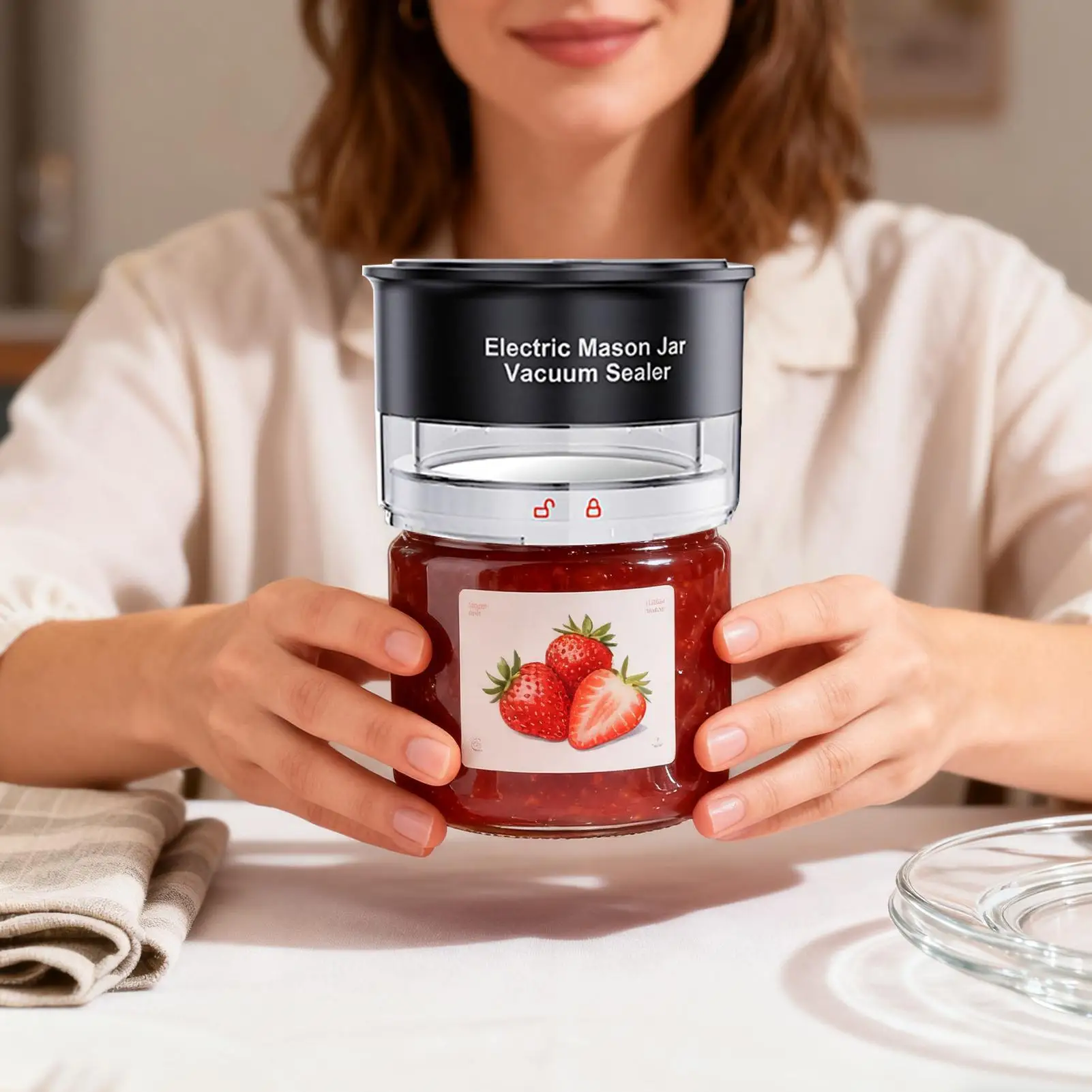 

Электрический вакуумный упаковщик банок, светодиодный цифровой дисплей, электрический запечатывающий инструмент, вакуумный упаковщик для консервированных банок для сухих пищевых хлопьев, дома