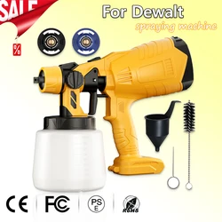 1000 ML Electric Spray Gun For Dewalt 18V 20V Li-ion Battery Auto Furniture Coating Airbrush Cordless Portable Paint Sprayer