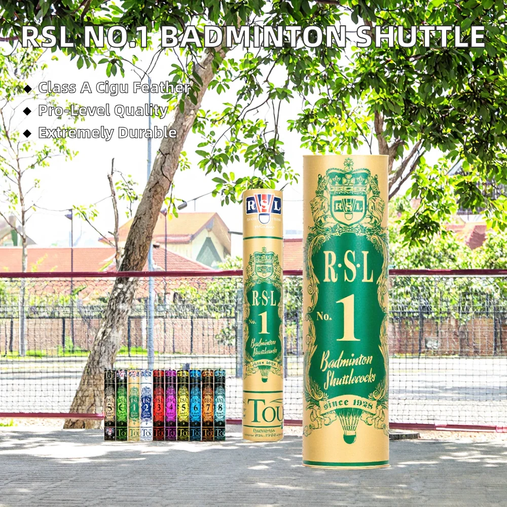 RSL No.1 Professional Team Training Taiwan Cigu Duck Feather 2 Layer Speed 77 Super Durable Badminton Ball