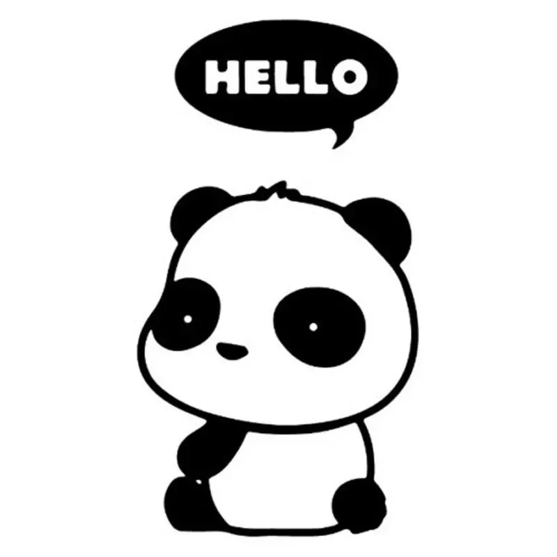 

Cute Panda Hello Bubble Cartoon Pvc Car Decal Car Window Glass Sticker Cover Scratch Car Styling Sticker Black/white, 13cm*7cm