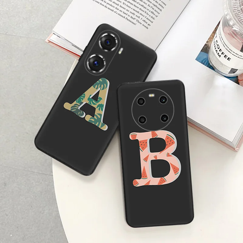 Onur X7b X7 X8 X9 b X6a için telefon kılıfları 90 70 Magic5 renkli meyve hayvan C-I mektuplar piksel 6 7 7a 8a 8 kabuk siyah kılıf kapak