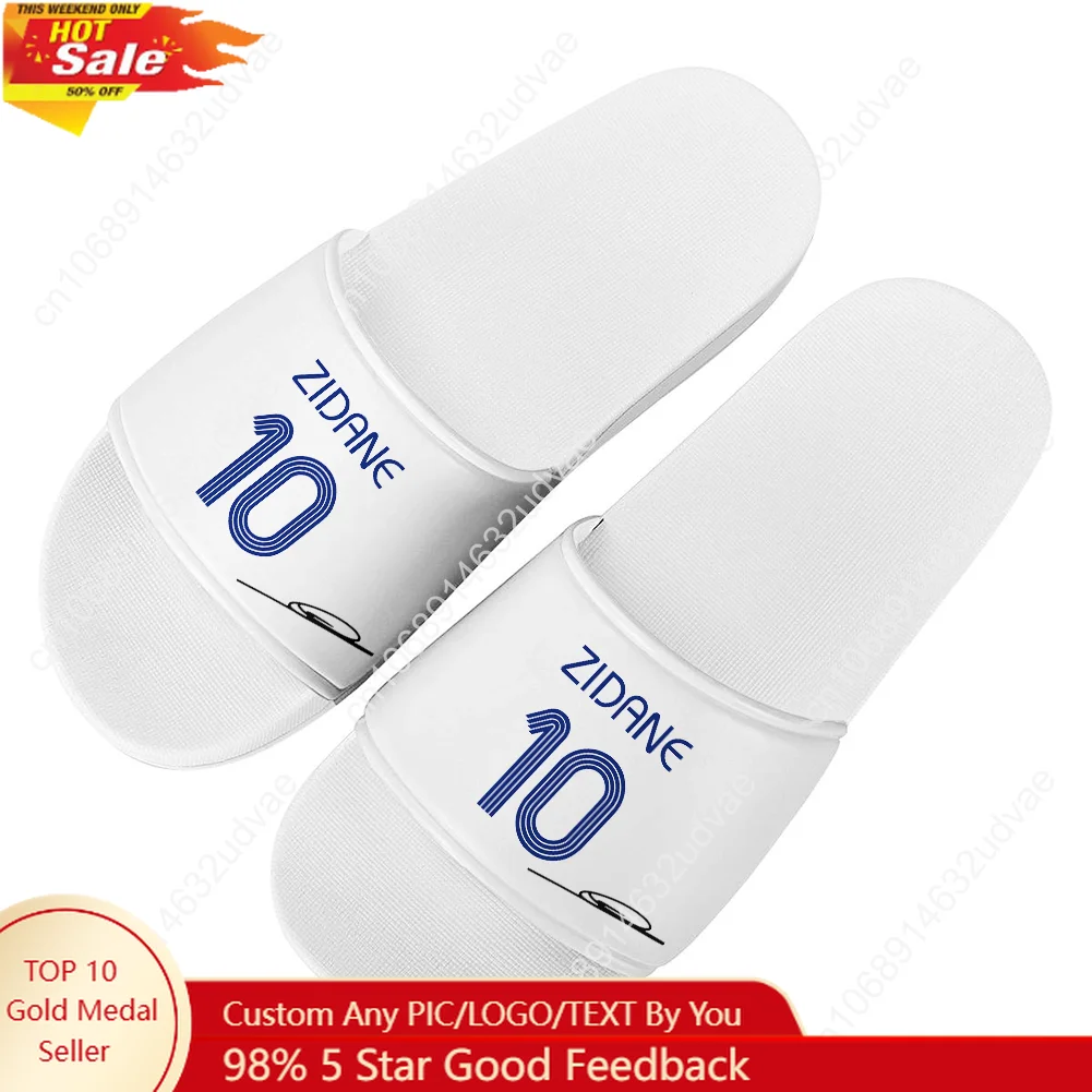 

Zidane No.10 Slippers Man Woman Boy Girl Tailor Made Slides Sandals France Soccer Star Customized Bath Shoes Water Shoe White