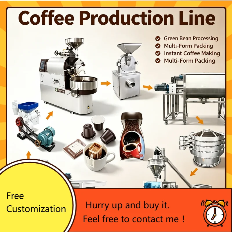 Cold Brew Coffee Production Line Automatic Small‑Scale Industrial Complete Coffee Grinder Processing Set for Food Workshop