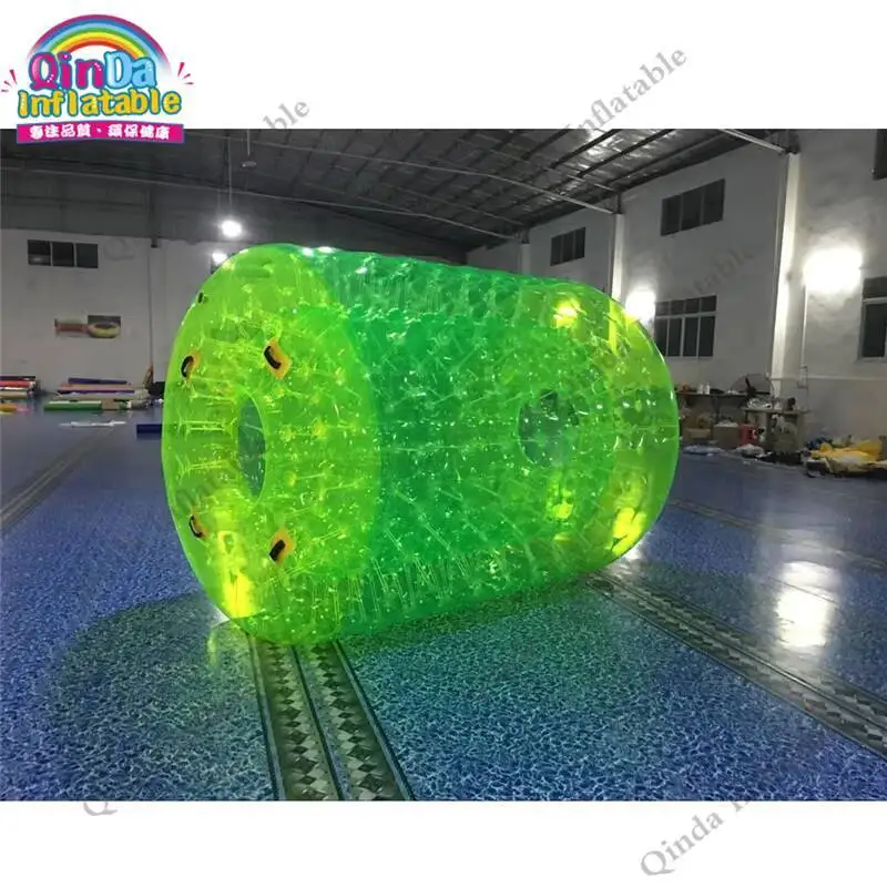 Fluorescent Green Inflatable Walk On Water Ball 1.0Mm PVC Water Roller Tube Inflatable Water Roller Ball