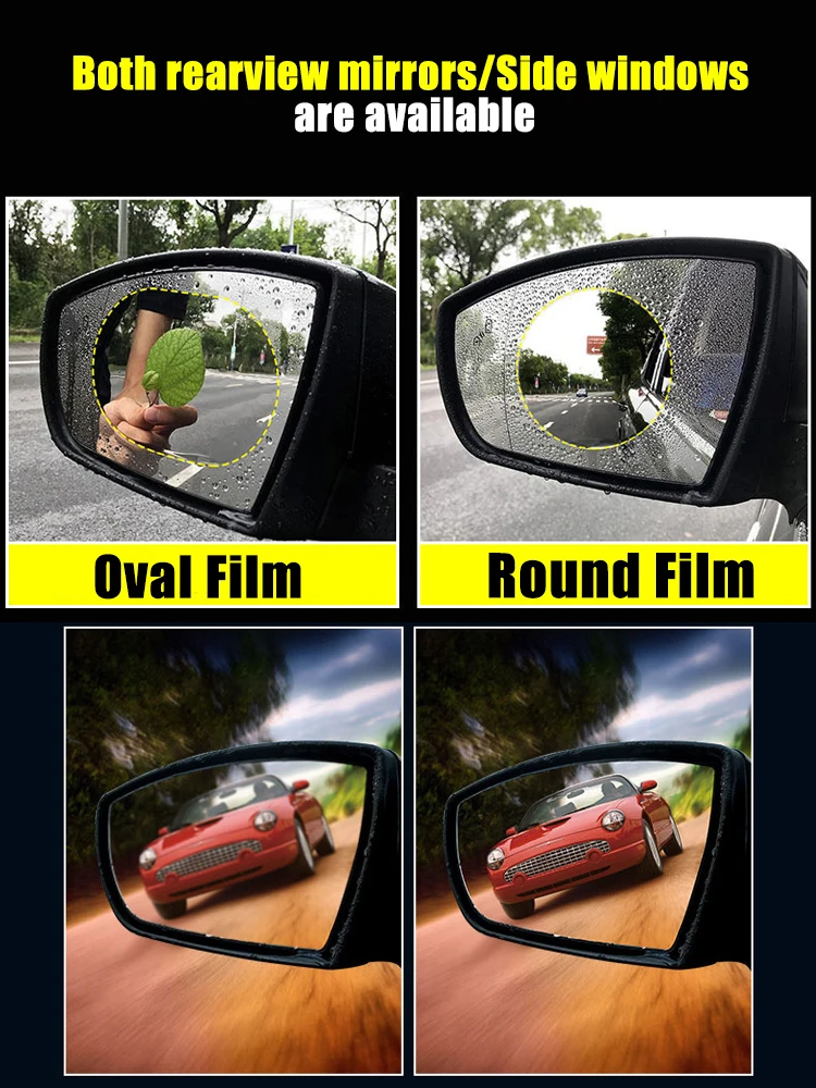 Rearview Mirror Film 2PCS For Mercedes-Benz C-Class W203 W204 W205 2001-2020 Anti Fog Rain Waterproof Full Cover Car Accessories