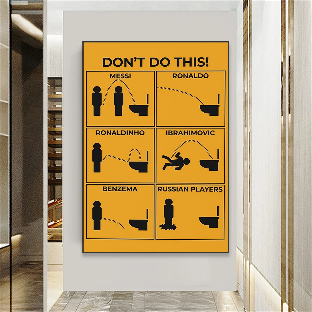 Funny Bathroom Poster Retro Don\'t Do This Quote Print Fun Bathroom Restroom Wall Art Canvas Painting Home Toilet Decoration