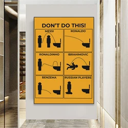 Funny Bathroom Poster Retro Don't Do This Quote Print Fun Bathroom Restroom Wall Art Canvas Painting Home Toilet Decoration