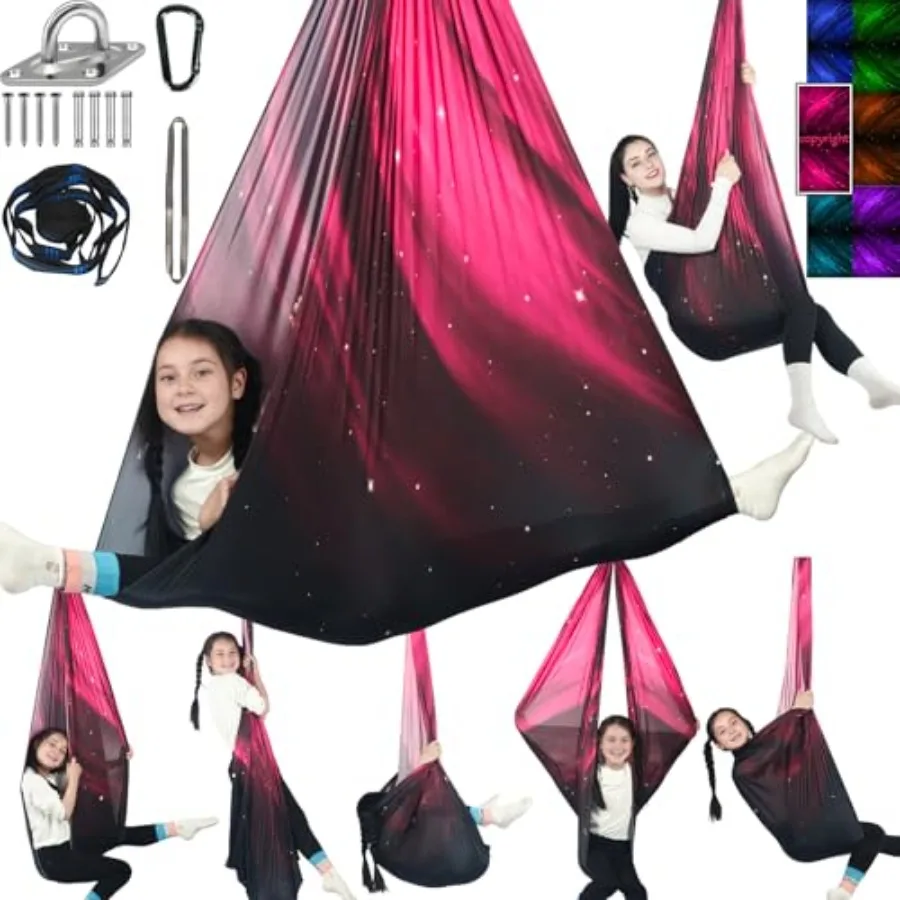 

Сенсорные качели для людей весом до 136 кг, для использования в помещении и на улице, терапевтические уютные качели с крюками для гамака и комплектом для подвешивания, для успокаивающего эффекта