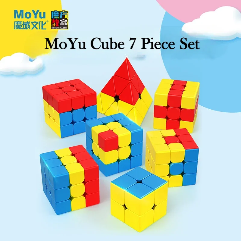 Moyu 7 Piece Set Cube Unicorn / Pudding /IVY /Bumpy /Sandwich /Little Red Hat Magic Cube Set Speed Cubes Puzzles Toys