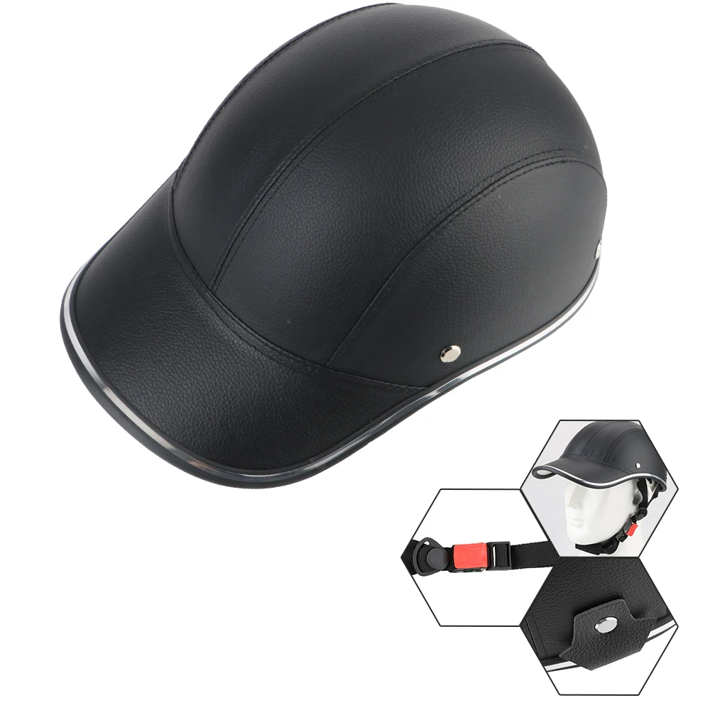 Safety Hard Hat For Cafe Racer Chopper Scooter Baseball Cap Style Half Face Vintage Summer Cap Motorcycle Half Helmet