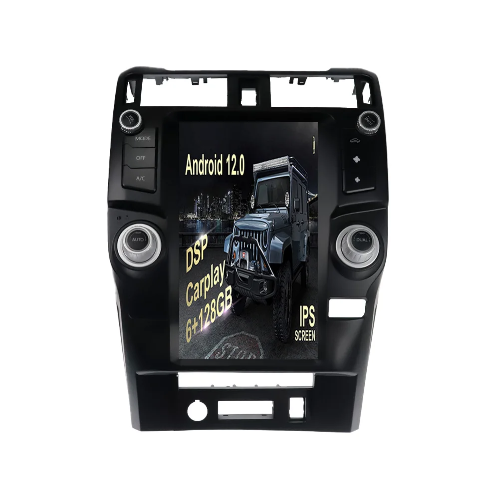 13.6 ''para toyota 4runner rádio do carro gravador de fita dvd navegação android tesla estilo tela estéreo auto multimidia player vídeo