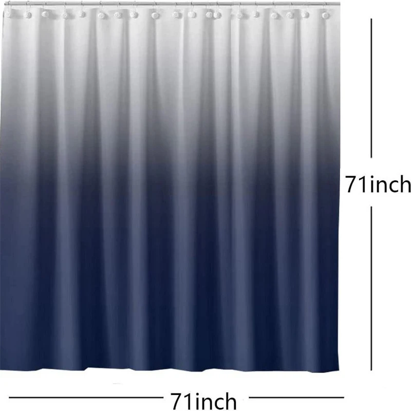Gradientowa kolorowa zasłona prysznicowa Wodoodporna, szybkoschnąca zasłona kąpielowa z tkaniny do wanny z haczykami Dekoracja łazienki