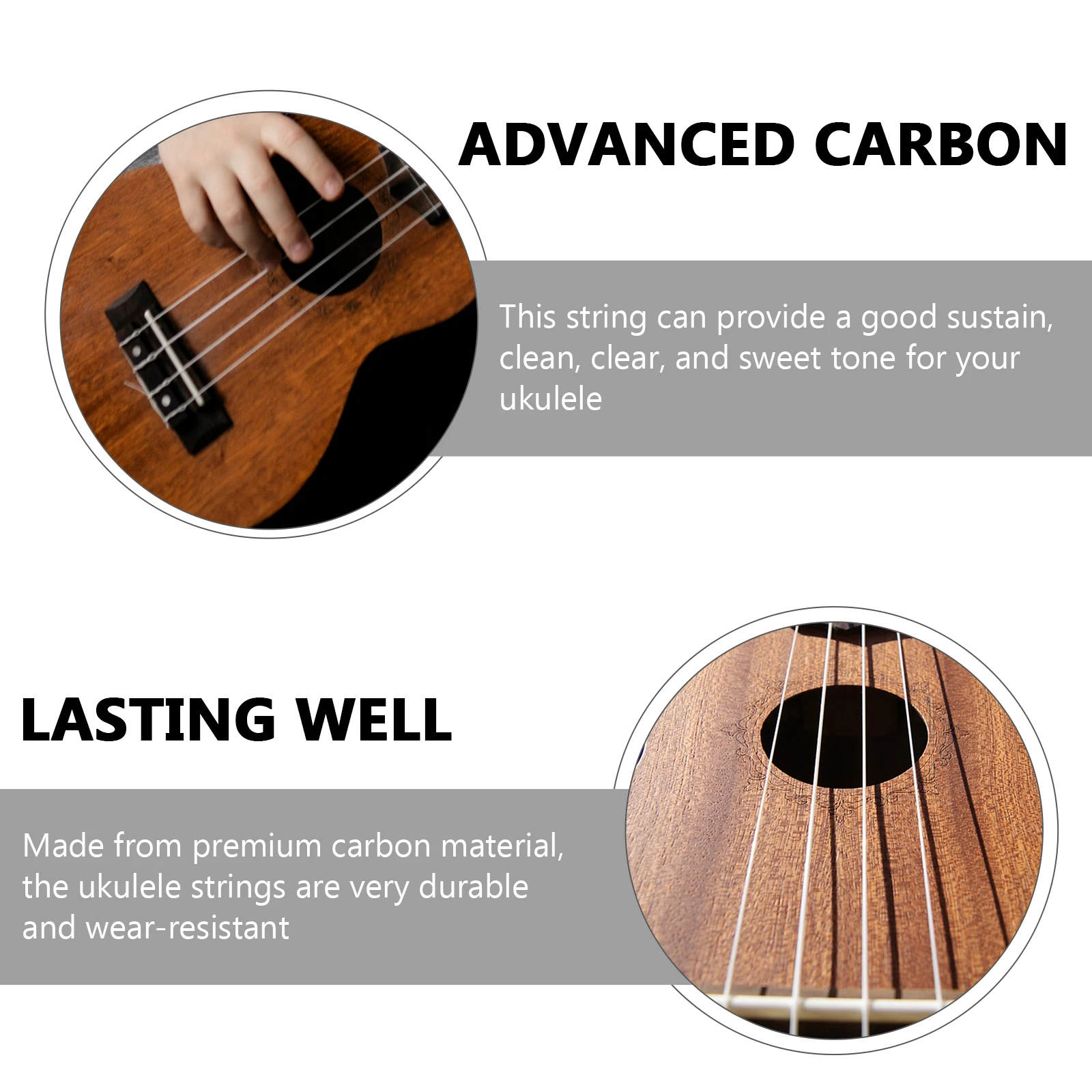 

4 Pcs Musical Instrument The Strings Ukulele Parts Carbon Accessories Accessory