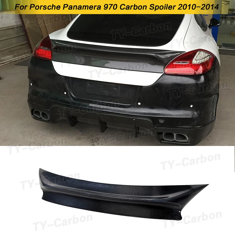 Real Carbon Fiber Rear Spoiler Wing For Porsche Panamera 970 2010-2014 4 Door Car Trunk Lid Trim Cover 970.1 FRP Spoiler