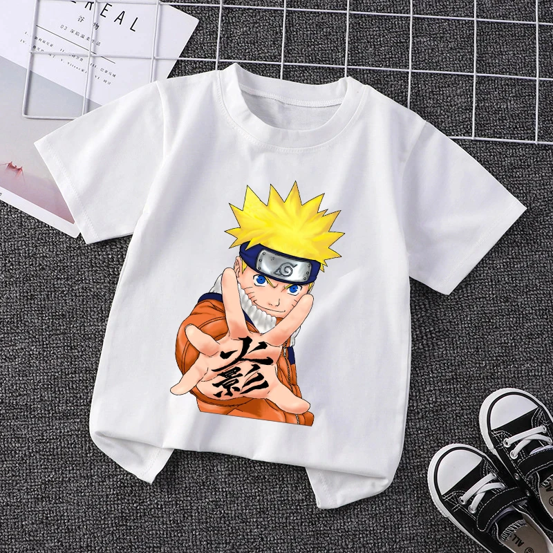ナルト Tシャツファッション綿半袖少年服ヒップホップ夏トップスラウンドネック子供服かわいい漫画アウトドアウェア