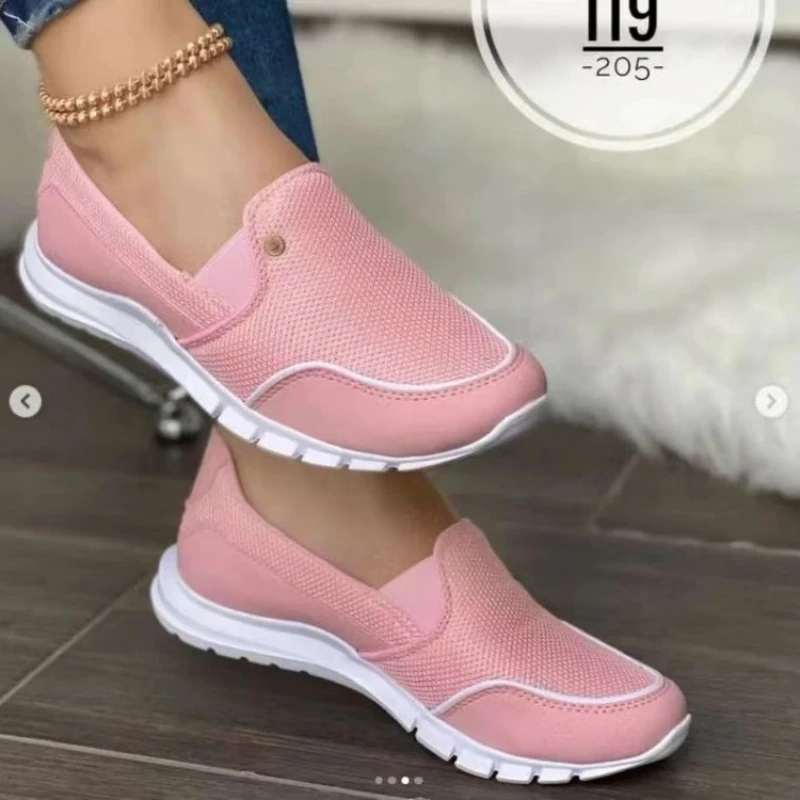 Women\'s Casual Shoes 2024 Spring New Fashion Breathable Flat Shoes Women\'s Flat Heels Light Round Head Shallow Mouth