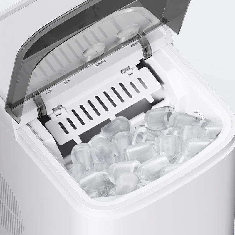

12KG/DAY Bullet Ice Maker Compact Fully Automatic Home Ice Maker Transparent Viewing Window Self-Cleaning Tubing