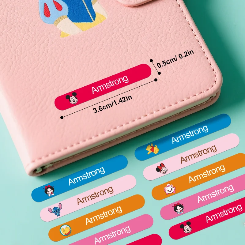 ملصقات أسماء مخصصة من ديزني ستيتش لقرطاسية الأطفال، واللوازم المدرسية، والعودة إلى المدرسة، وهدايا عيد الميلاد، والمتعة الإبداعية المتينة #2