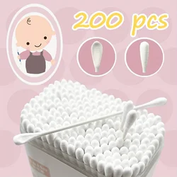 200 Pcs Baby Swabs Baby Double-ended Ultra-fine Cleaning Swabs for Delicate Ears - Soft and Safe for Newborns and Toddlers