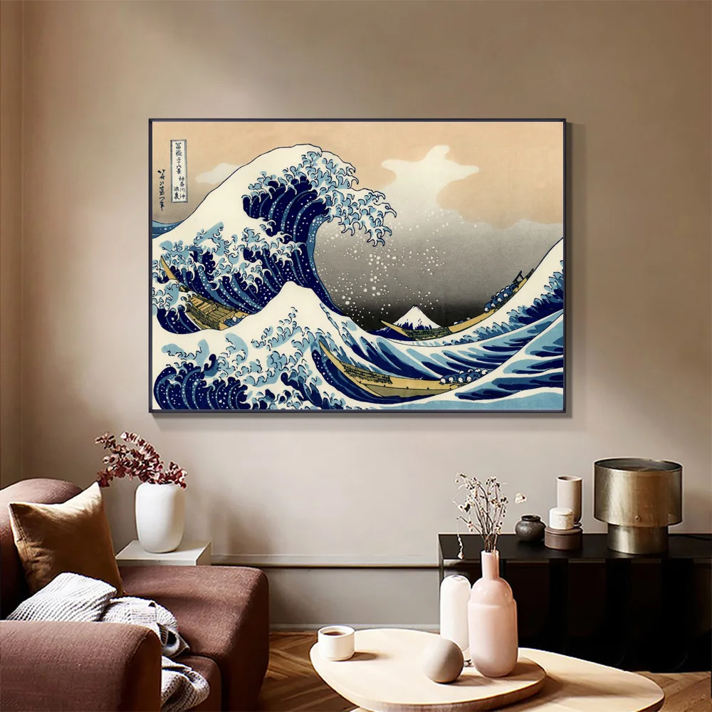 Kannawa Mount Fuji Wall Art Poster Vintage Japanese Style Wind Mural Modern Home Decor Canvas Picture Print Living Room Decorate