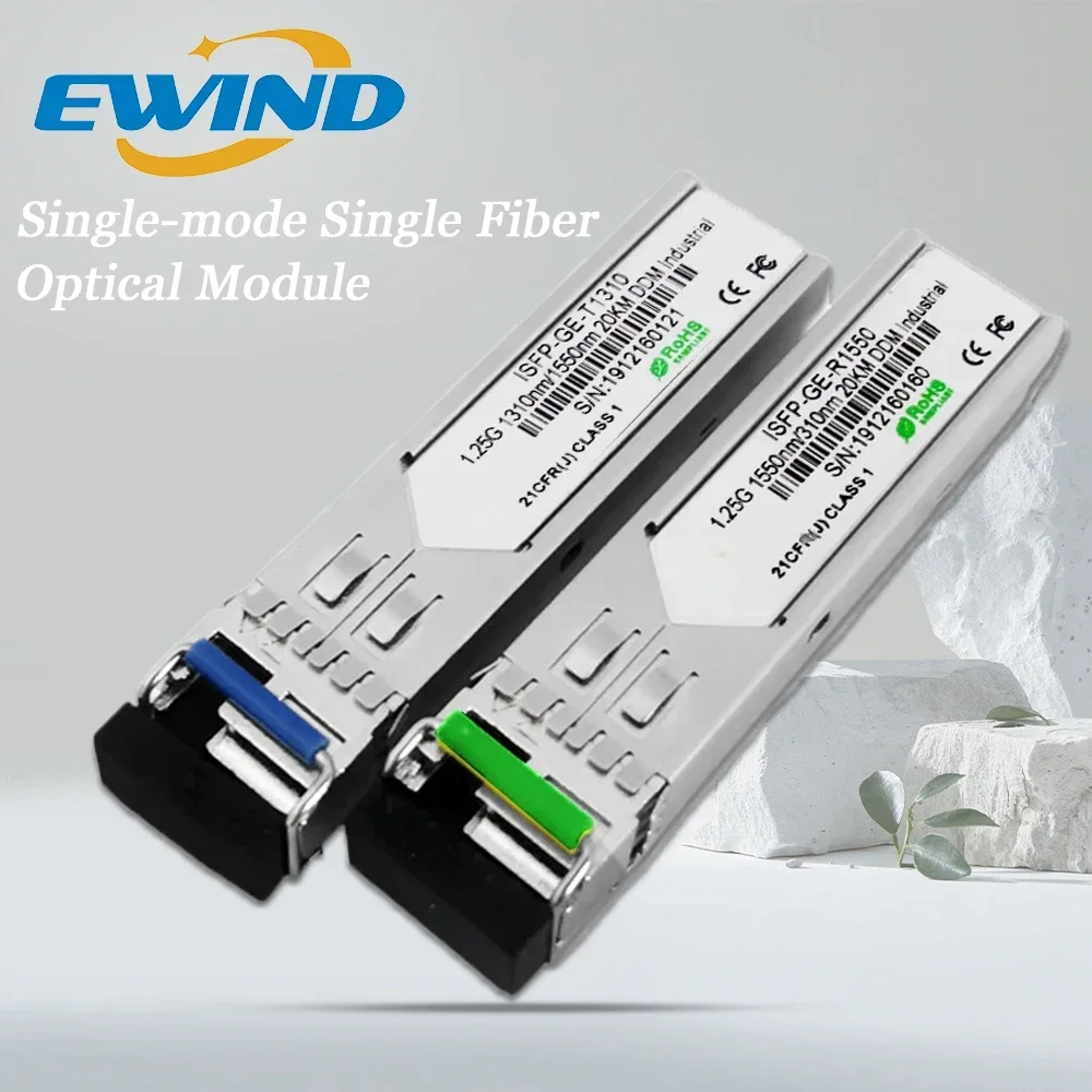 

EWIND 20km LC SFP Module 10G 1310nm/1550nm SFP Single-mode Single Fiber Optic Module for Cisco/Mikrotik/Huawei Gigabit Switch