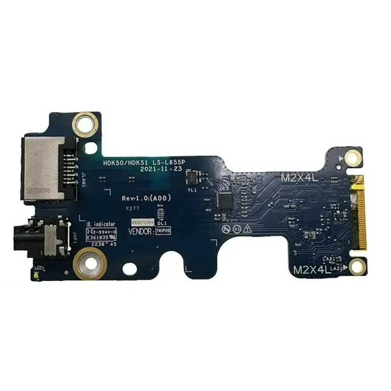 N+ Built-in Audio RJ45 LAN Sound IO Board for Dell G15 5520 5521 G16 7620 HDK50 HDK51, LS-L655P PN: 0V9K8D V9K8D