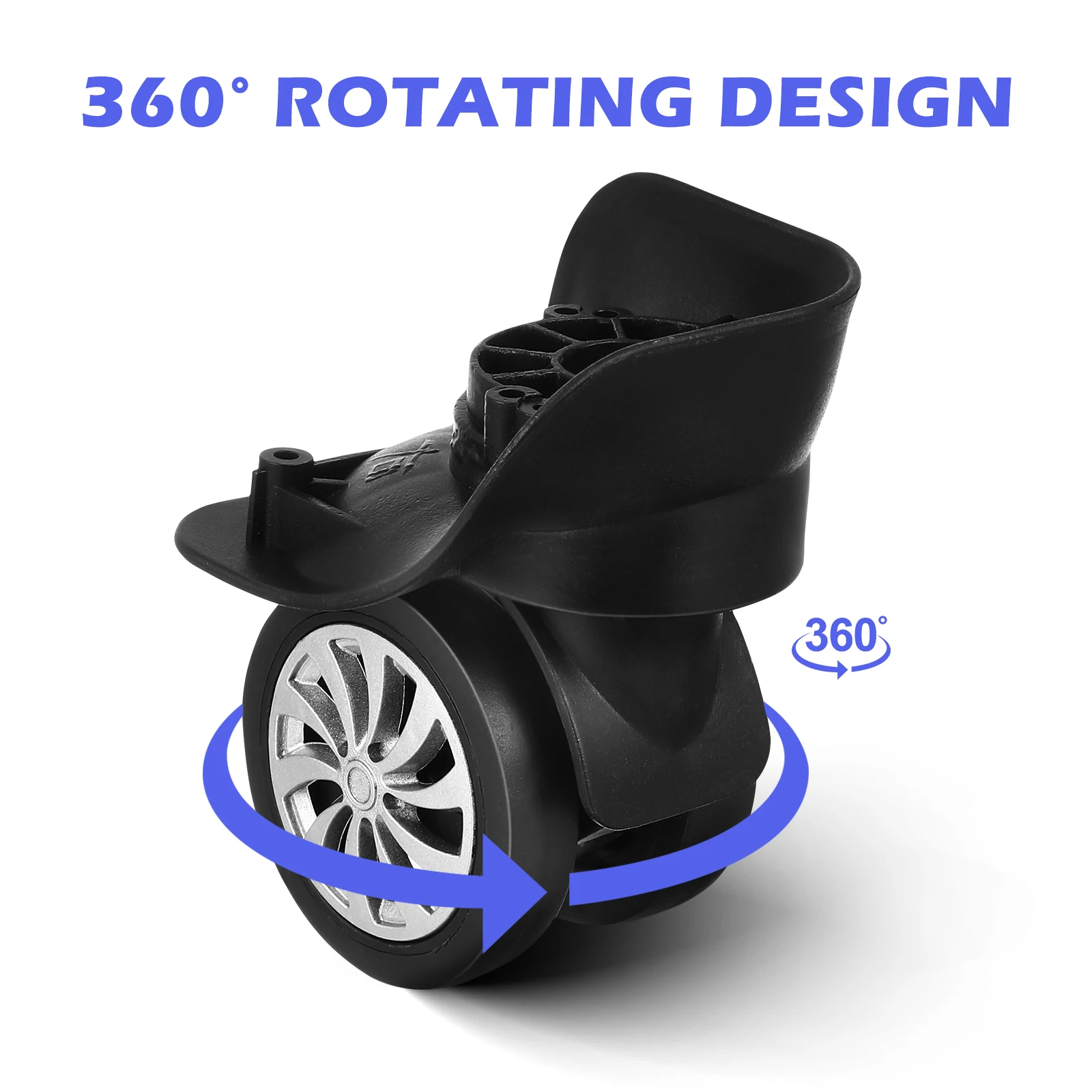 4pcs Suitcase Wheels Luggage Spare Roller Wheel Luggage Replacement Universal 360° Swivel Wheels Caster Trolley Case repair tool