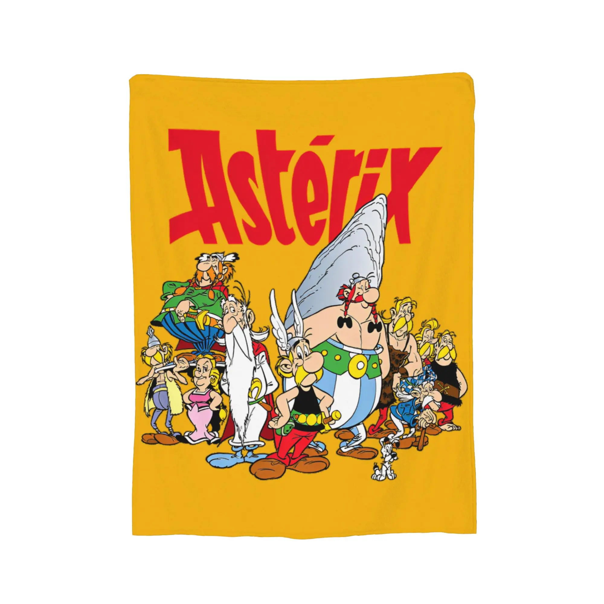 بطانيات أستريكس وأوبيليكس من الصوف المرجاني مطبوعة متعددة الوظائف بطانيات رمي ناعمة للأريكة والسفر لحاف رقيق من القطيفة #3