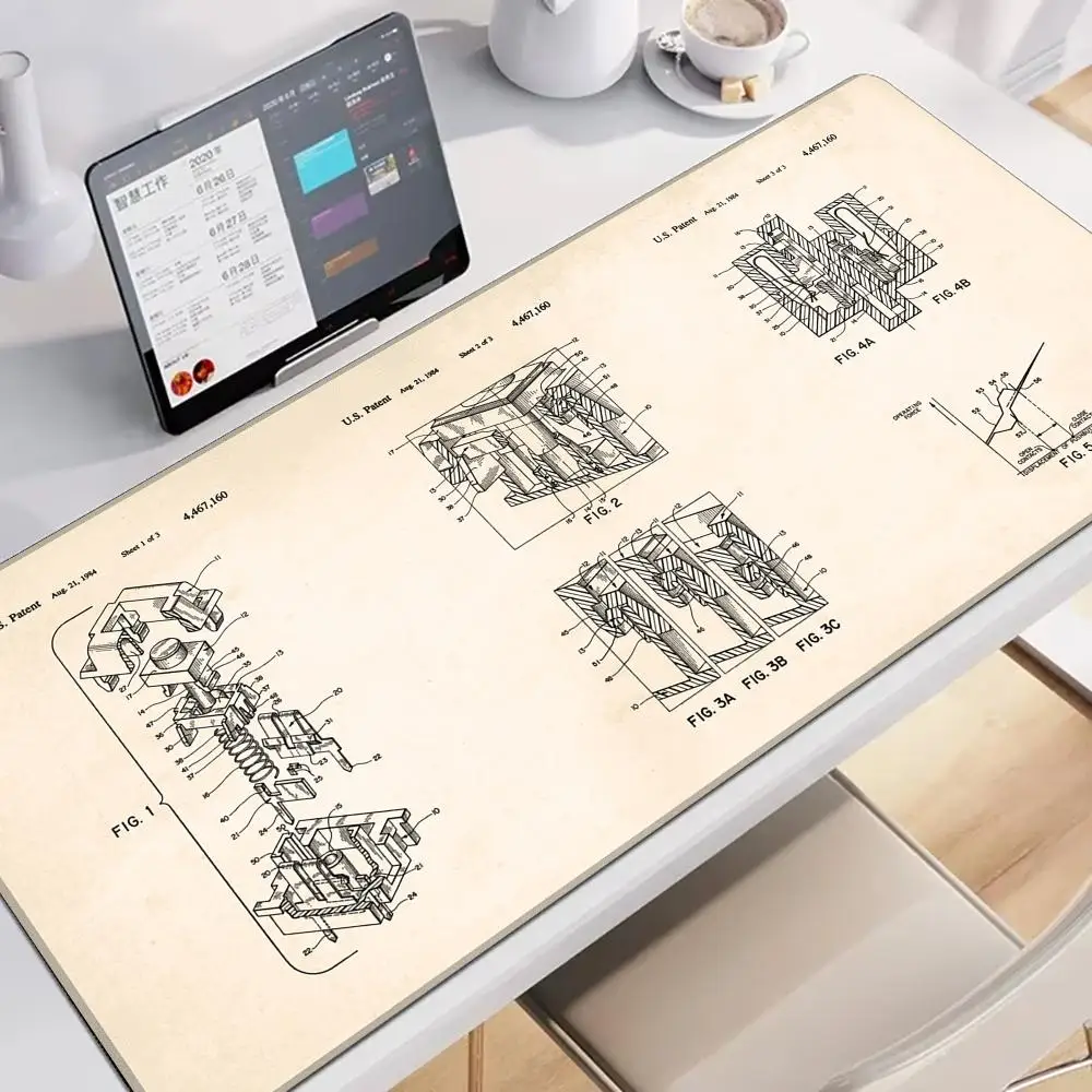 

Switch blueprint Mouse Art Mausepad Pad Large Gaming Non-slip Laptop Tablet Mat Mini Desk Accessory Aesthetic PC Playmat