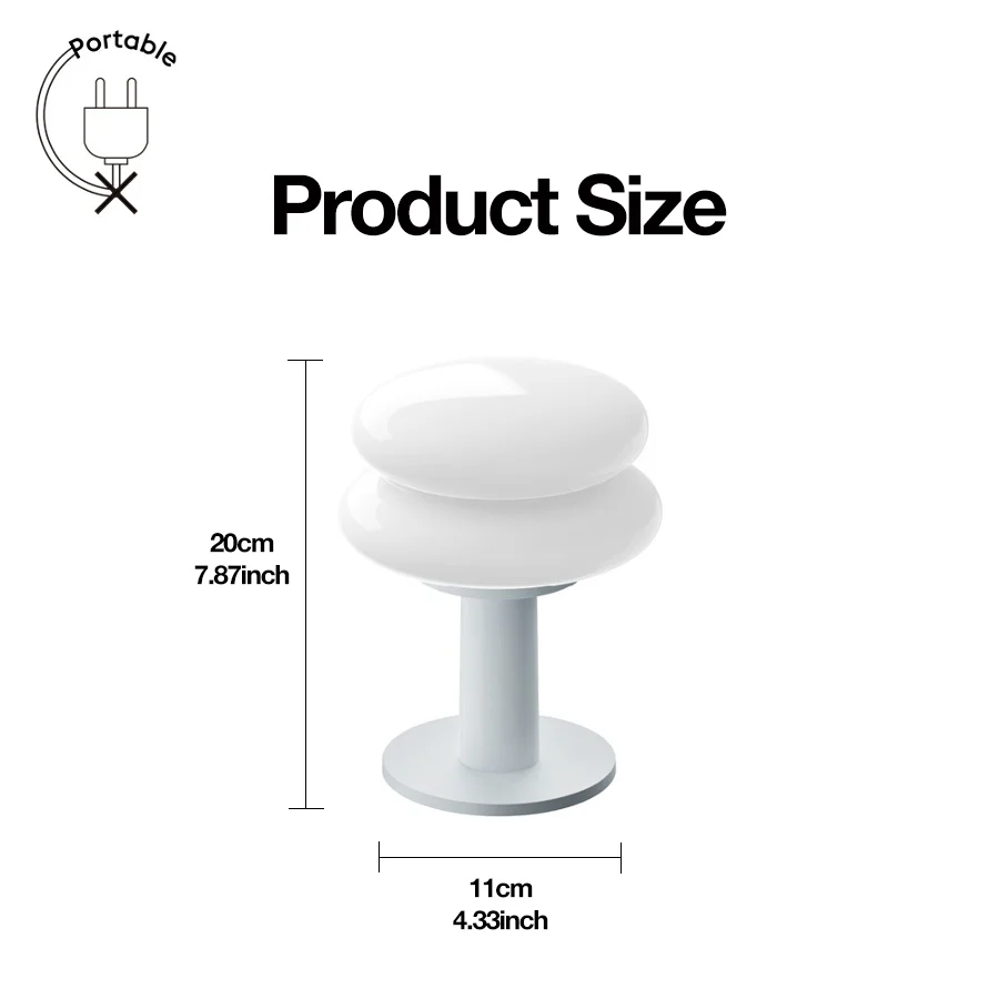 2026 New French Cream Style Colorful Rechargeable Night Light Portable Ambient Table Lamp for Bedroom Study Room and Sleep
