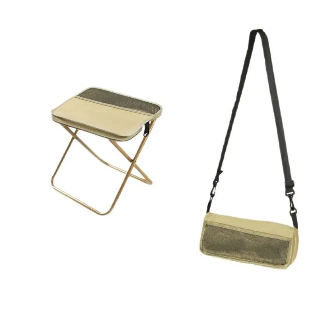 Taburete de mochila plegable resistente al desgaste, silla plegable deportiva cruzada resistente, taburete con estuche para lápices estilo bolso de carga fuerte