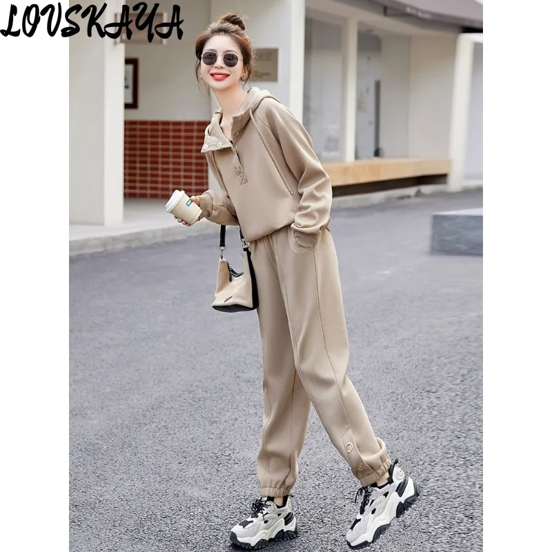 

Fashionable and western-style age reducing Haren pants two-piece casual sports set for women's spring new women's clothing