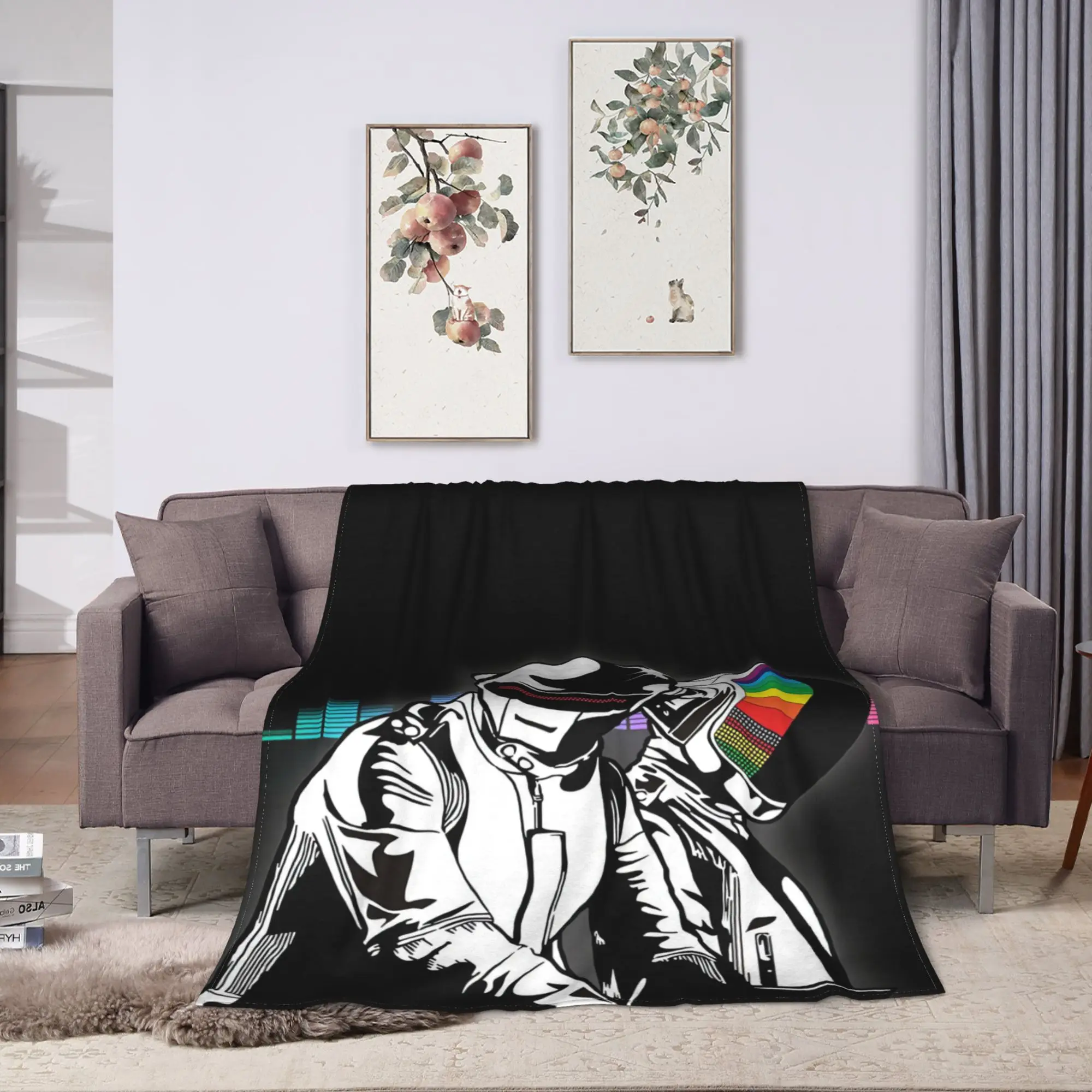 Warm Comfy Blankets Camping Daft Punk Electronic Music Bedding Throws Trend  Bedspread For Bedroom