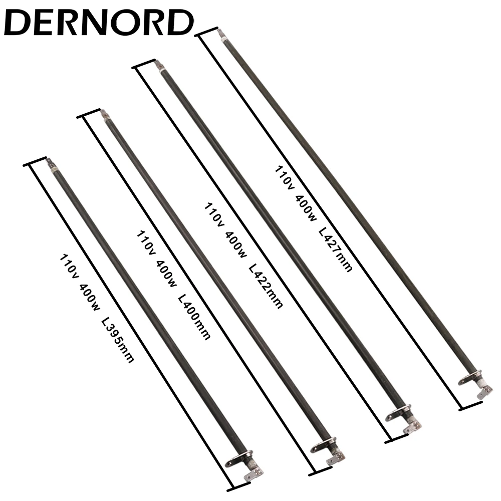 DERNORD 110V 400W Air Tubular Heating Element Electric Straight Pipe With Metal Sheet by Annealing SUS304 Oven Resistance