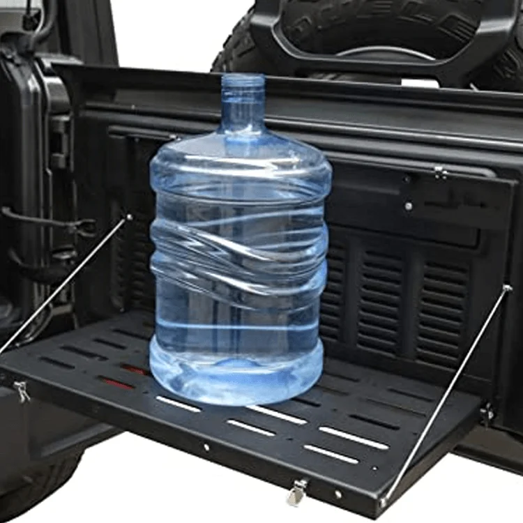 2018-2019 For Jeep Wrangler JL Black Metal Rear Trunk Door Rack Cargo Luggage Carrier Shelf With Fender Flares