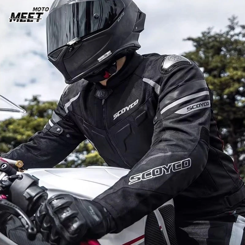 Spring and Summer Motorcycle Riding Suit CE Grade Protective Anti-drop Locomotive Suit Mesh Breathable Cool Cruise Rally Suit