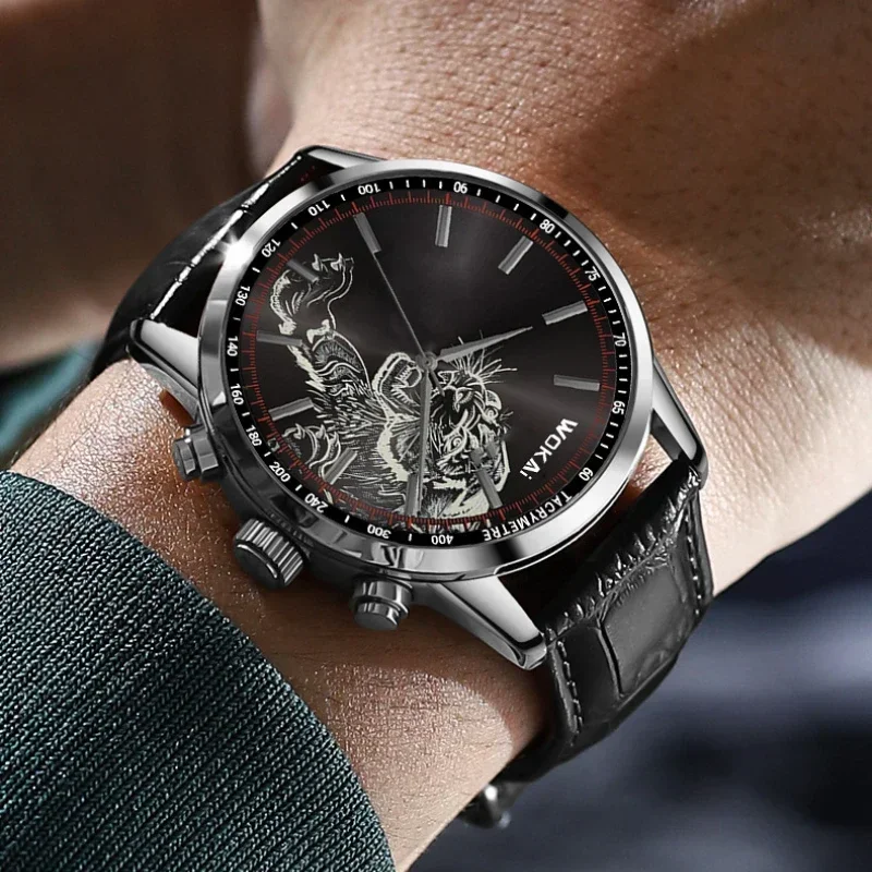 2025 Nuovo Orologio di Moda Da Uomo Tigre Orologi Casual Cinturino In Pelle Analogico Da Polso Al Quarzo Da Uomo Montre Homme Reloj Hombre