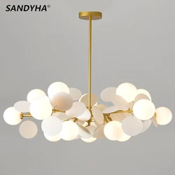 SANDYHA Moderne Luxus Nordic Kronleuchter Glas Ball kinder Schlafzimmer Wohnzimmer Esszimmer Bunte Wohnkultur Hängen Beleuchtung