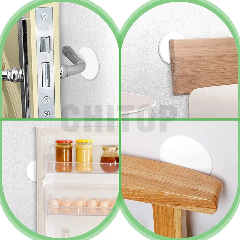 Door Knob Wall Shield Clear Soft Rubber Door Stopper Door Handle Bumper Mute Stickers Wall Protector Muffler Pad Protective Plug