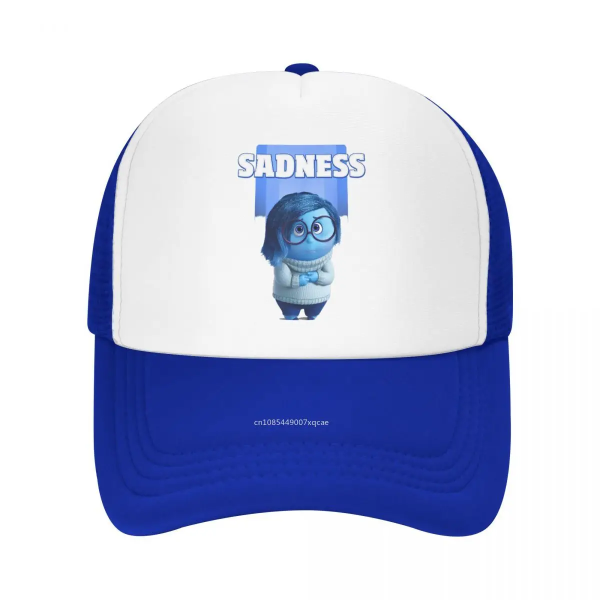 Inside Out Riley's Sadness Blue Character Logo Mesh Baseball Caps Unisex Hip-Hop Trucker Hat Adjustable Sun Hats