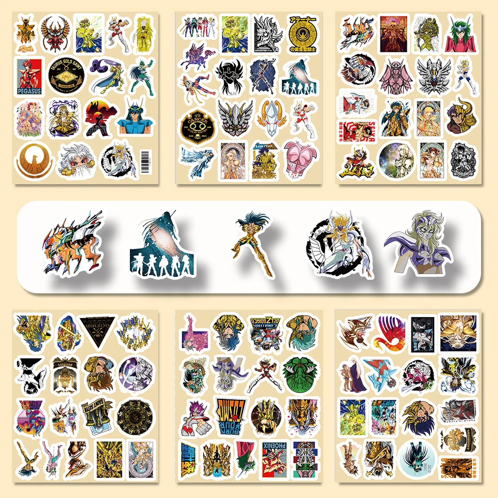 100 Pezzi Adesivi Graffiti Anime Fantasy Ispirati ai Tempi di Saint Seiya, Decorazioni per Valigie, Telefoni, Chitarre, Skateboard, Giocattoli per Bambini