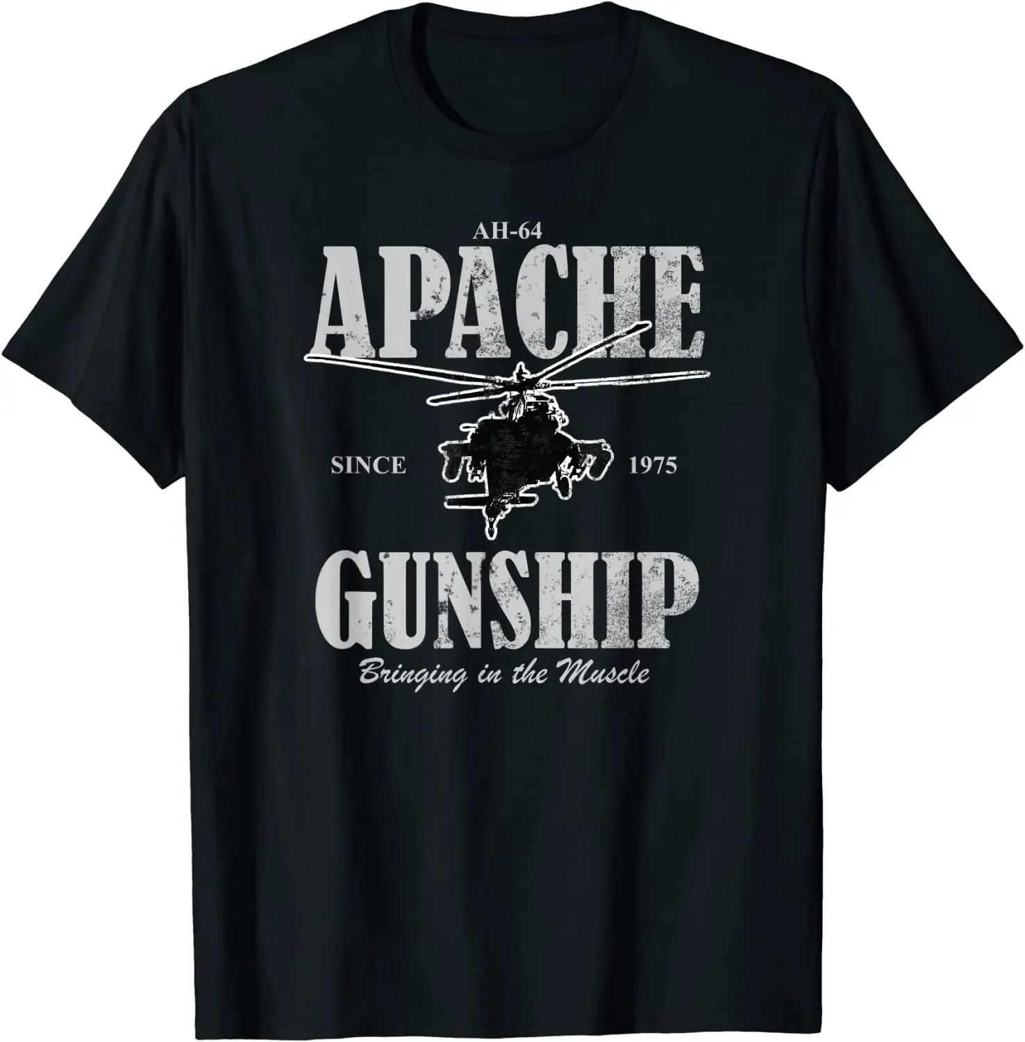 

AH-64 Apache Gunship T-Shirt 100% Cotton O-Neck Short Sleeve Summer Casual Mens T-shirt Streetwear