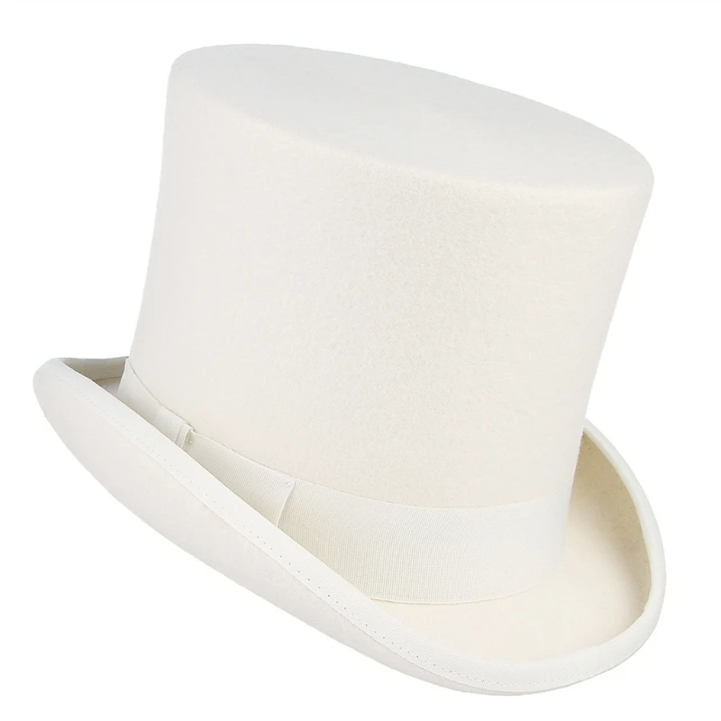 White Fedora Western Short Brim Hat Victorian Age Women Men Photo Props Dropshipping