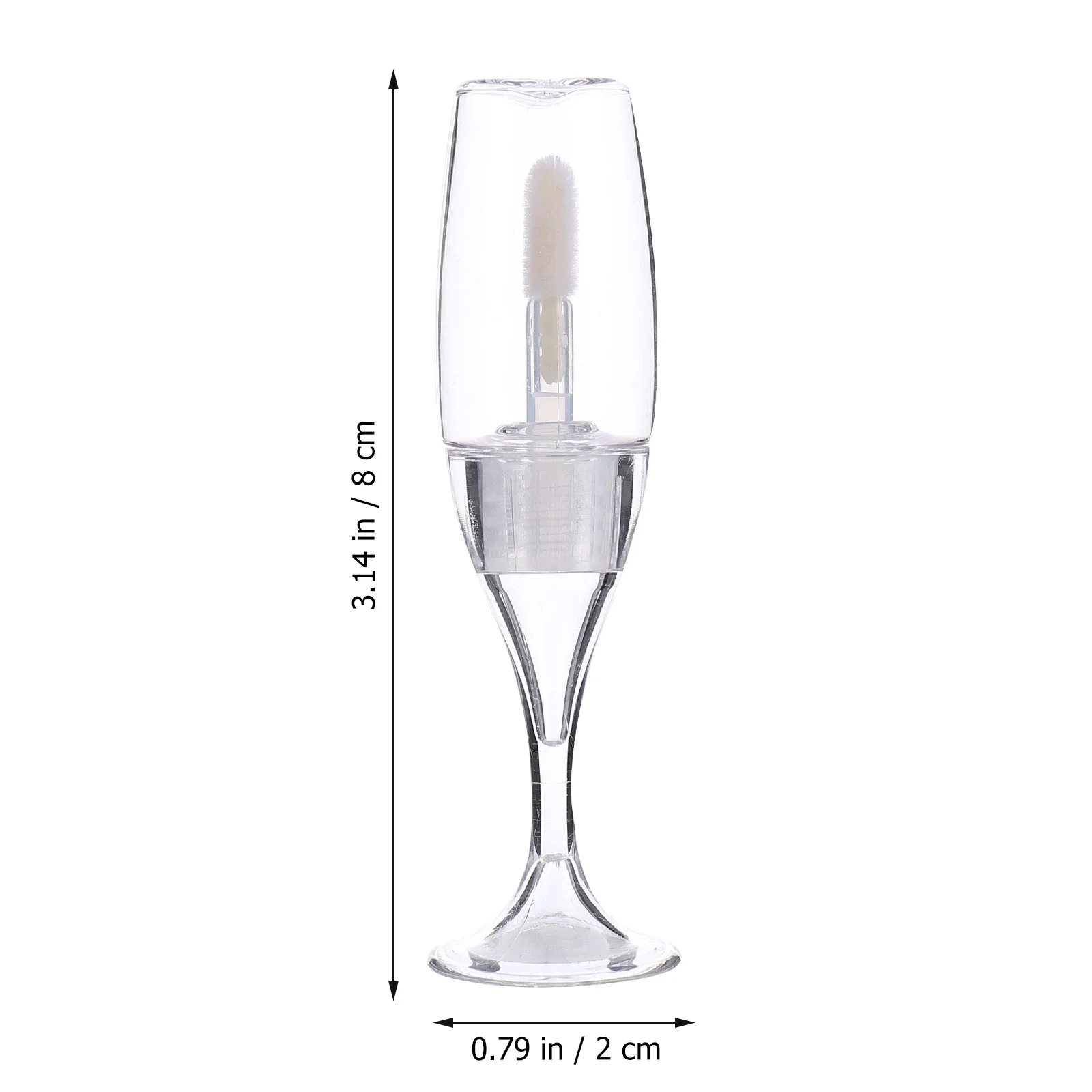 12개입 와인잔 모양 립글로스 튜브 리필 가능한 휴대용 미니 용기 립밤 속눈썹 세럼 보관 재사용 가능한 플라스틱