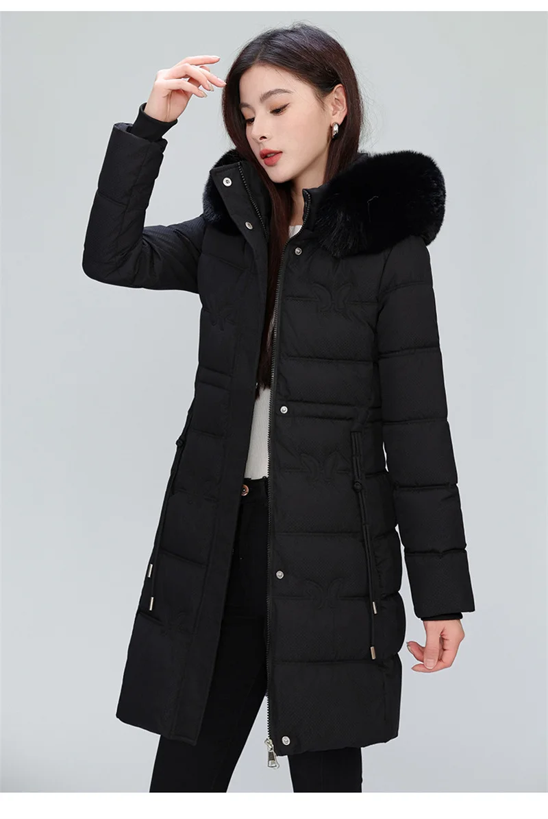 Women's Winter Parka Coat Hooded Korean Version Lady Down Cotton Jacket Warm Temperament Ladies Cotton Padded Outerwear