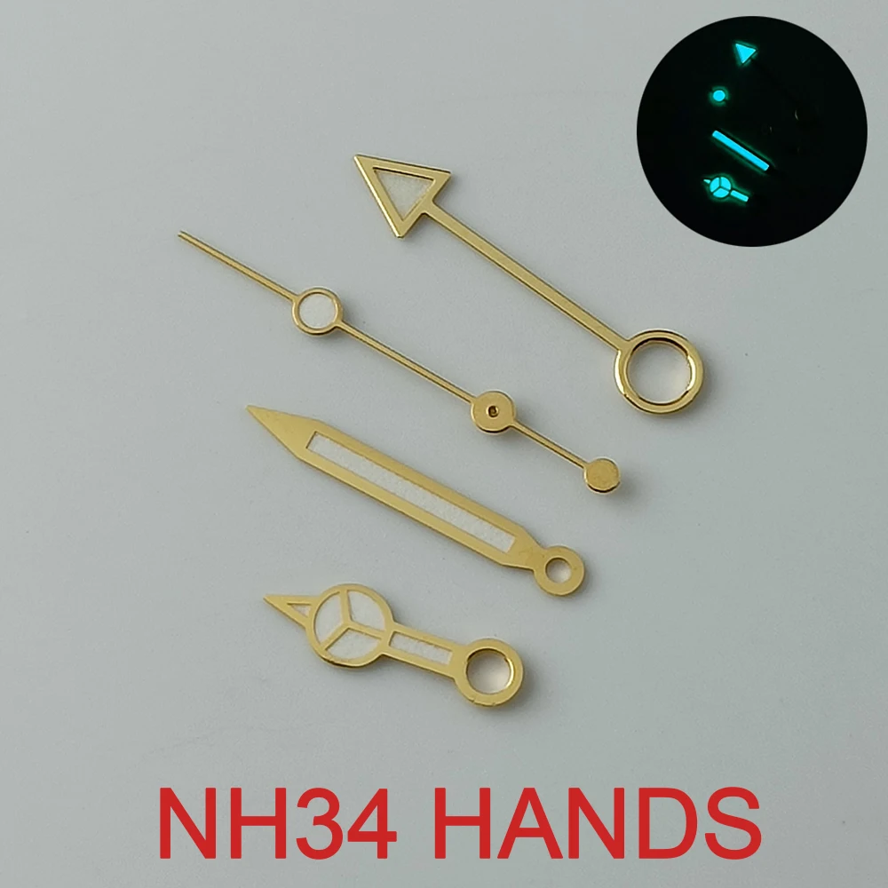 

Blue Green Luminous NH34 GMT Watch Hands Set for NH34 Automatic Movement watch accessories Parts For Wristwatches clock hand