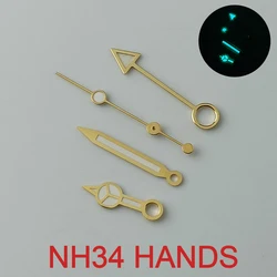 Blue Green Luminous NH34 GMT Watch Hands Set for NH34 Automatic Movement watch accessories Parts For Wristwatches clock hand