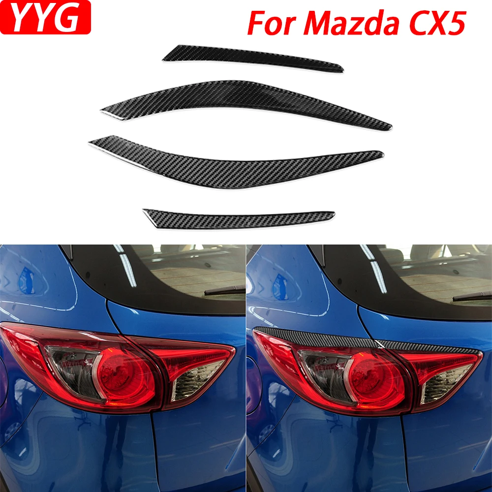 

For Mazda CX5 2012-2017Car Accessories Carbon Fiber Rear Lamp Trail Light Eyelid Eyebrow Cover Trim Sticker Styling Modification