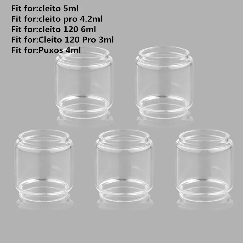 5PCS  Bubble Glass Tube Tank Replacement for Aspire Cleito Pro&Cleito 120 Pro&Puxos  Machine  Accessories