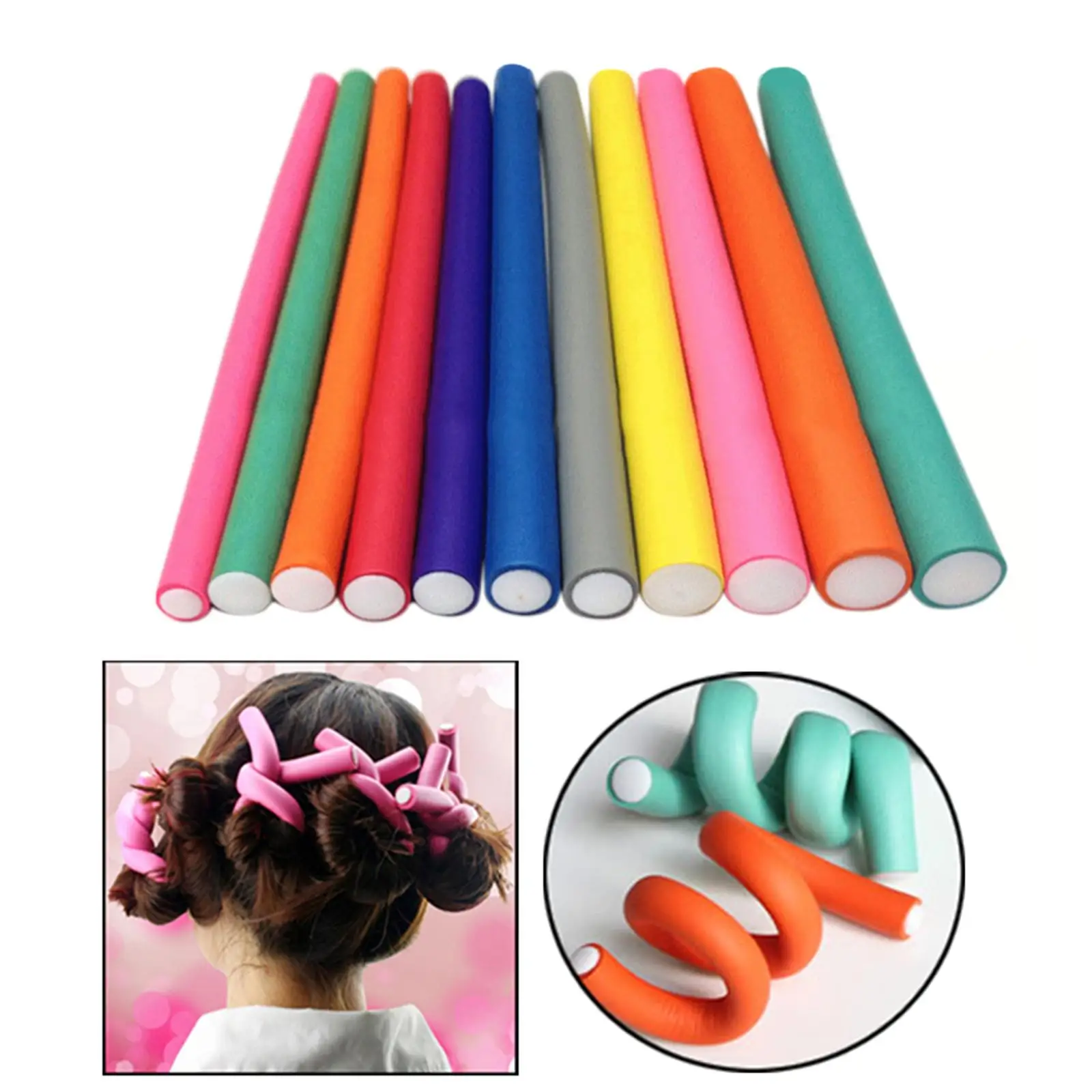 Women  Rod Headband, No Heat Curls Silk Ribbon, , Hair Curler,  Curler